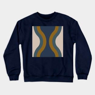 Hourglass Pattern - Blue, Beige, Gold Crewneck Sweatshirt